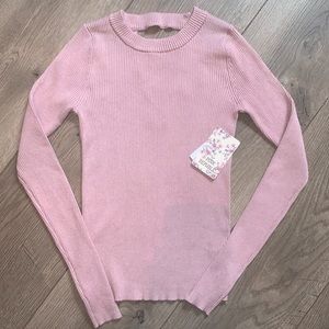 NWT Pink Republic Ribbed Stretch Stretch Sweater Muted Pink/Mauve S